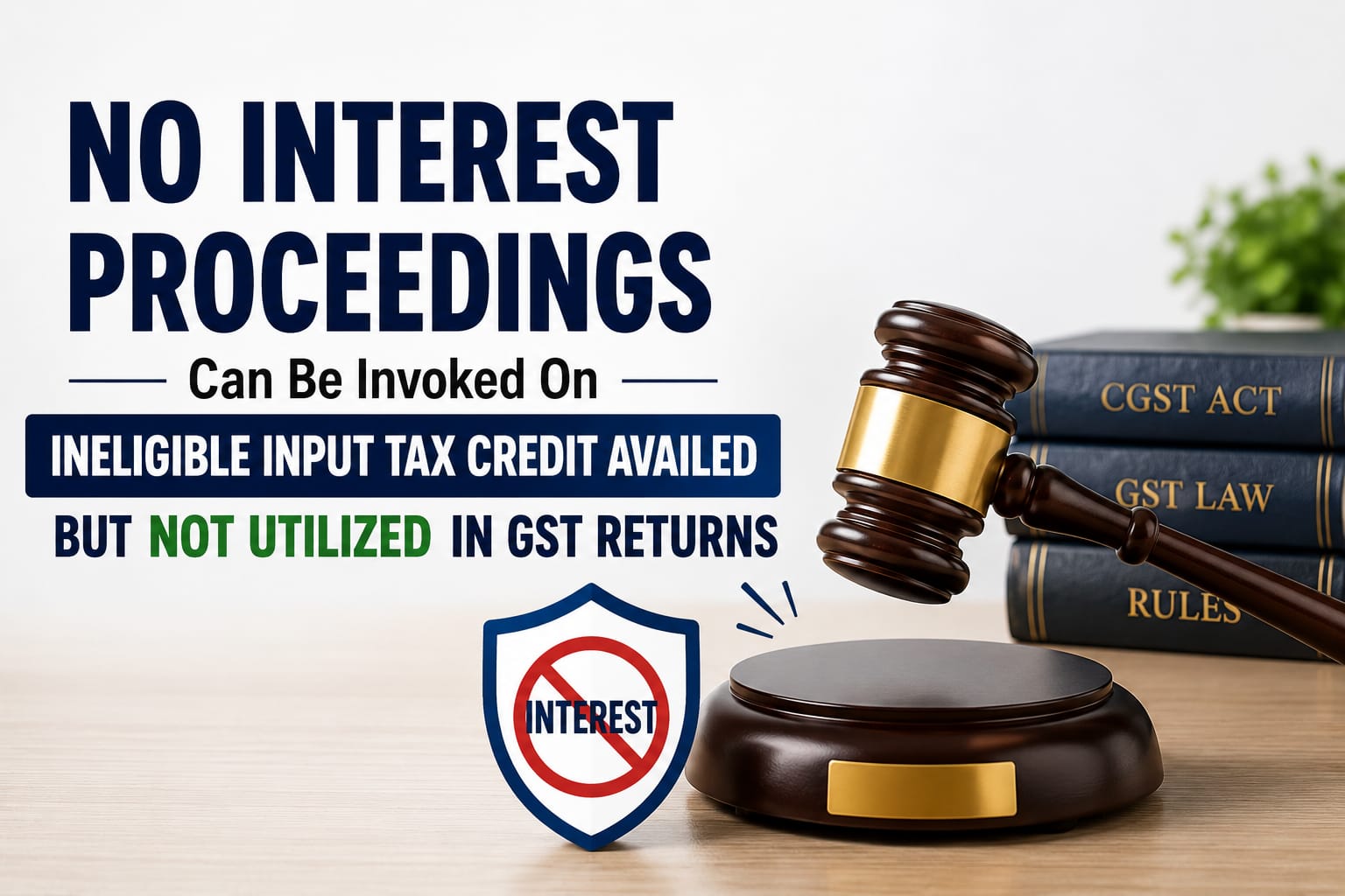 No Interest Proceedings for Ineligible ITC availed but Not Utilized In GST Returns